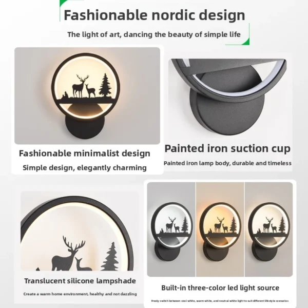 sg-11134201-82596-mrppsfzcv18kcd Decorative Modern Nordic Deer LED Wall Light