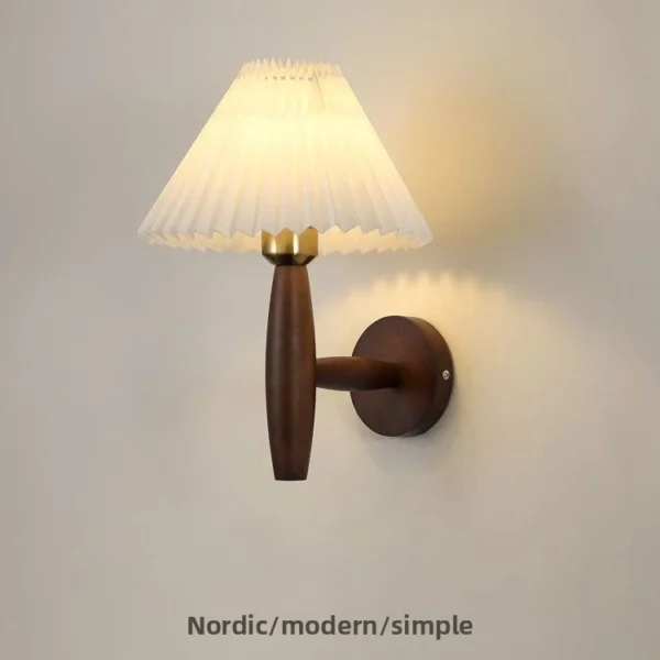 Nordic Pleated Wooden LED Wall Lamp