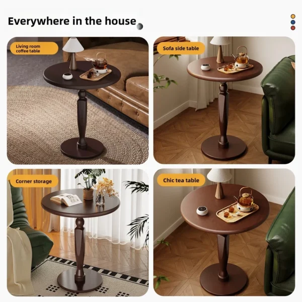 Modern Round Wooden Side Table