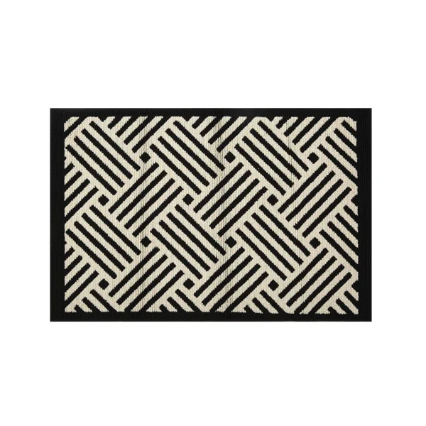 Modern Geometric Woven Entryway Rug