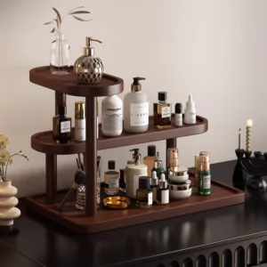 3 Tier Wooden Cosmetic Organizer